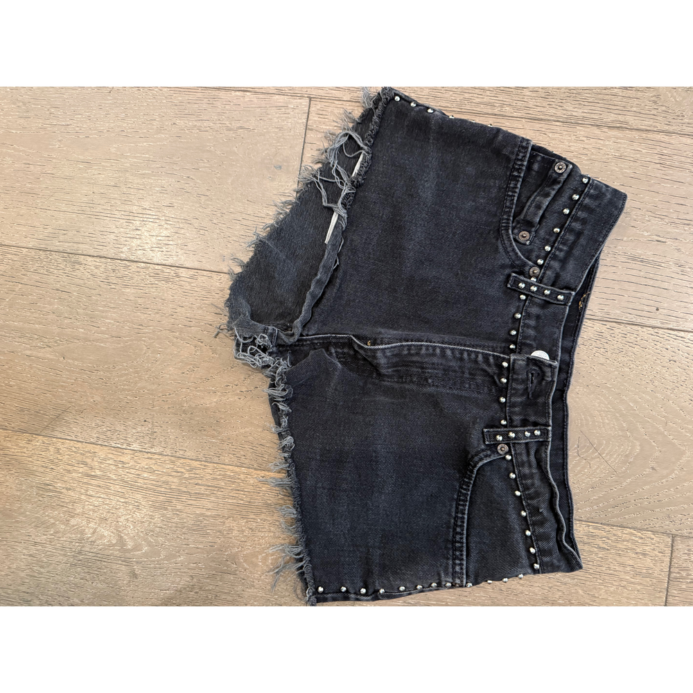 Levi's Black Studded Denim Shorts - Picture 2 of 4